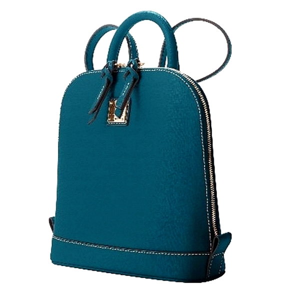 Dooney & Bourke • Deep Teal • Saffiano Zip Pod Backpack - Picture 2 of 5